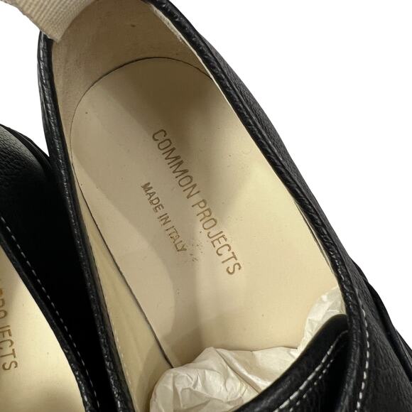 NEW COMMON PROJECTS Four Hole Low Sneakers Black Leather EU 42 US 9 Shoes ITALY - Picture 4 of 13